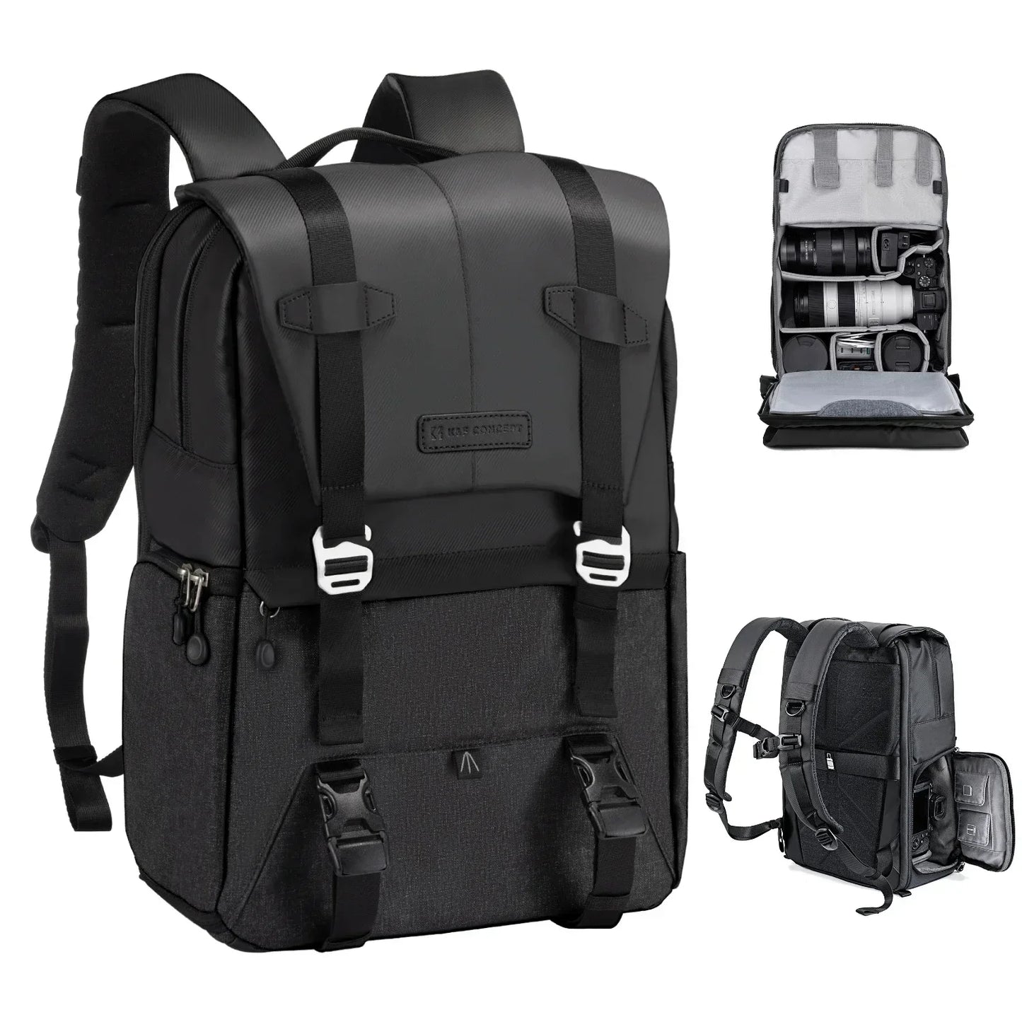 Camera Backpack for Camping Black