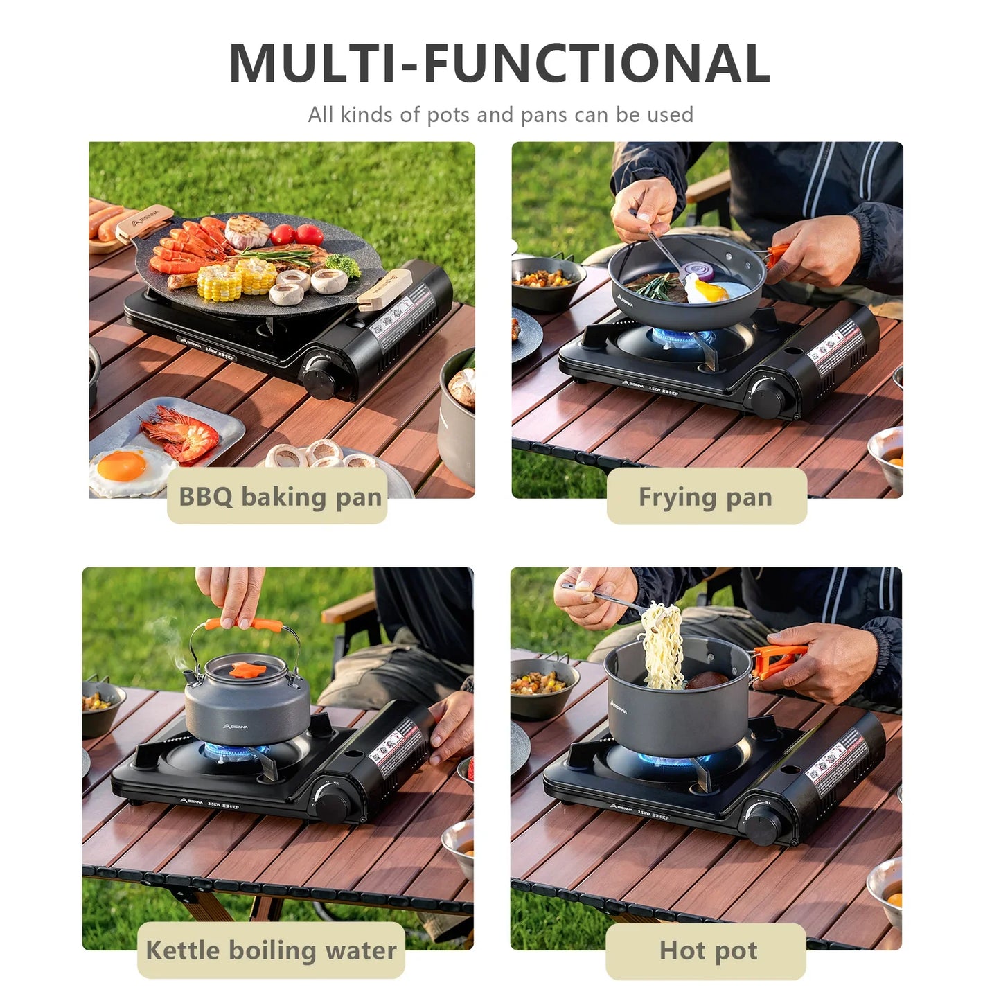 3500W Portable Butane Gas Stove Black