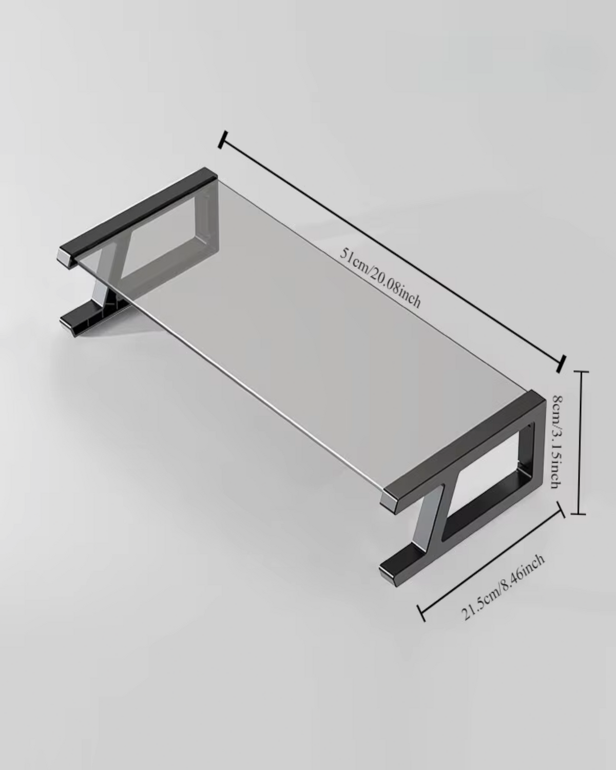 Desktop Screen Monitor Tempered Glass Bracket Black Rack