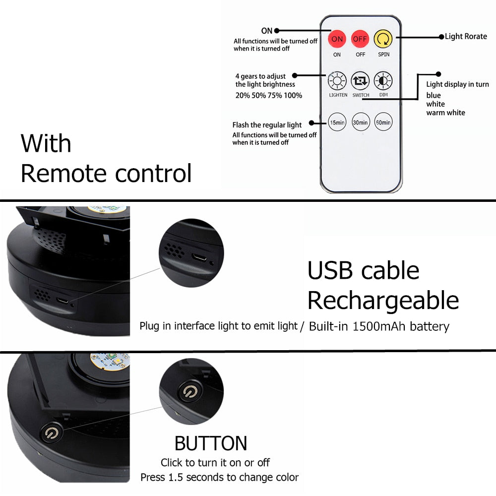 Galaxy Light Projector Nightlights Star Light Space Rechargeable Lamp for Decoration Bedroom Christmas Gift Children Night Light