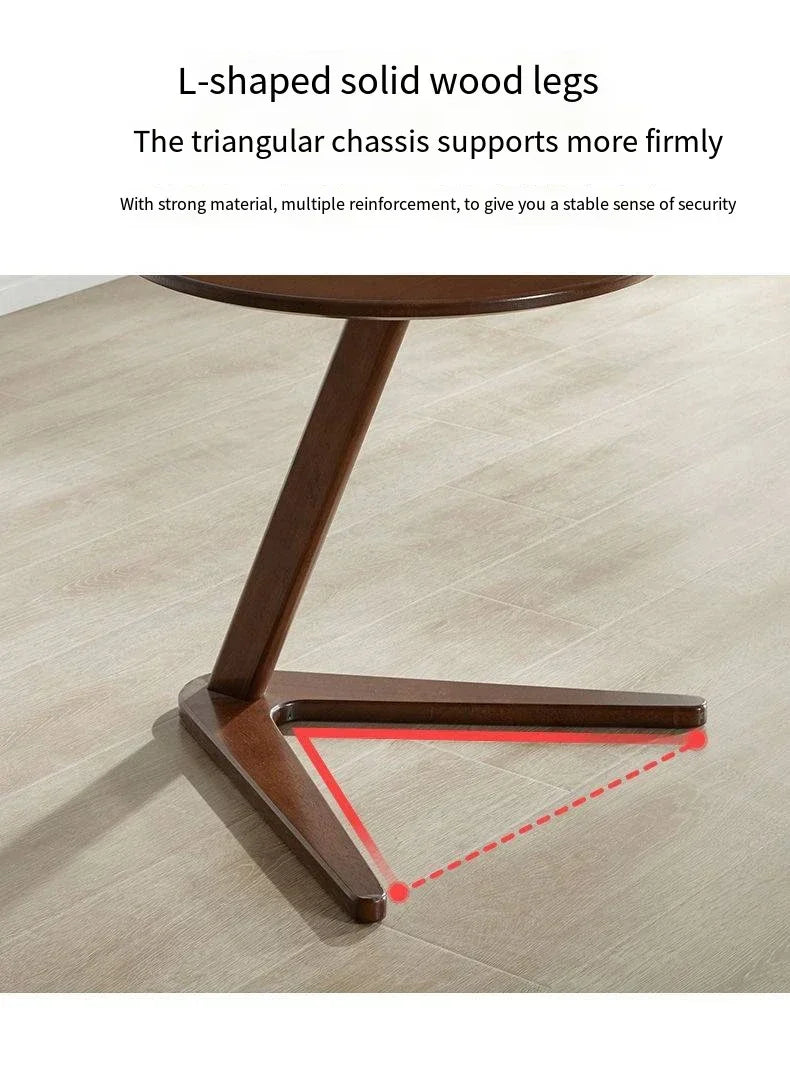 House Faction Solid Wood Edge Sofa Side Table - Walnut Finish