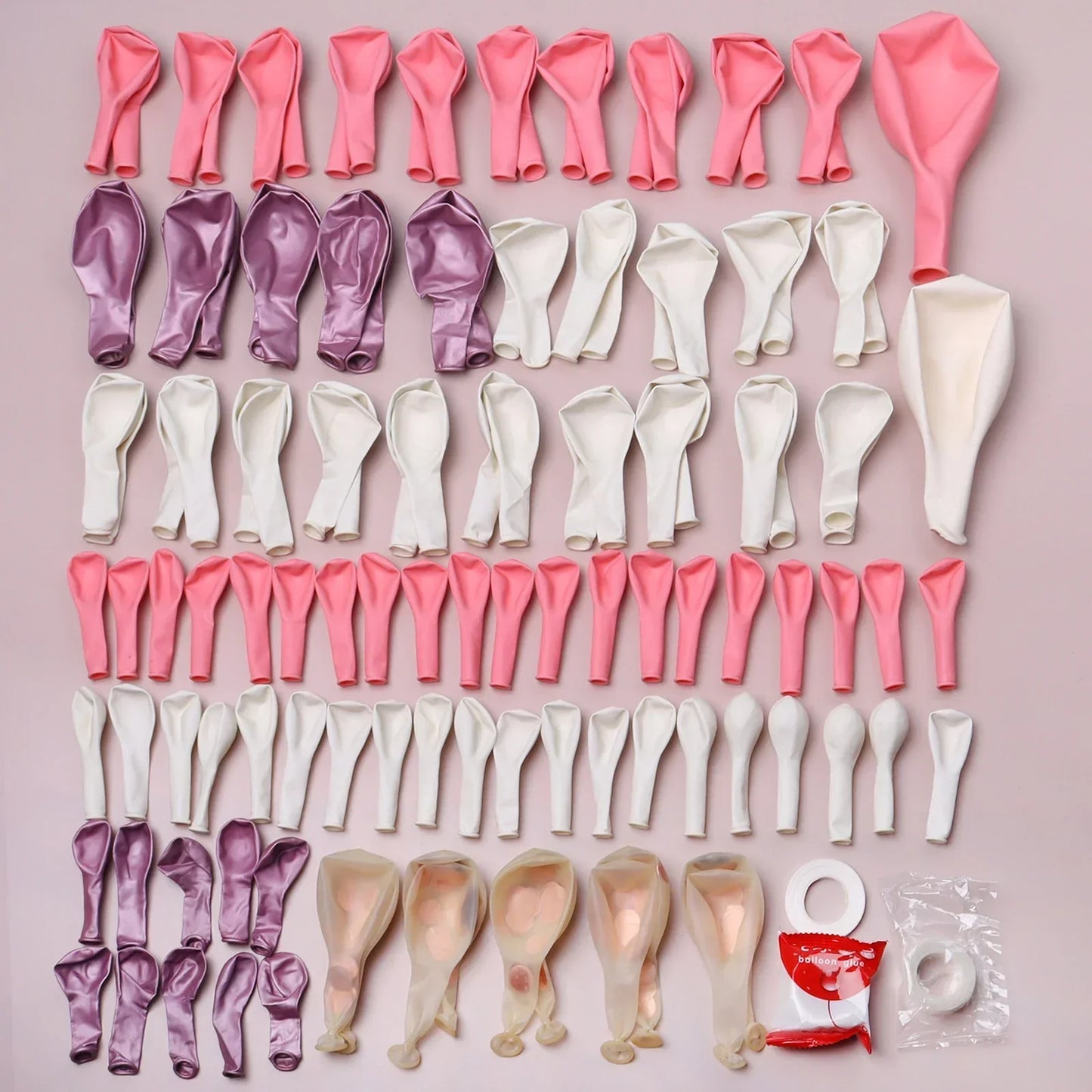 Mesmerizing Macaron Pink Balloon Garland Arch Kit - Style 1 (125 Pieces)