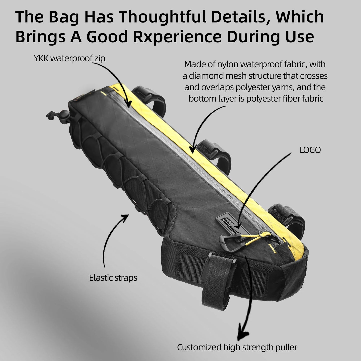 2.4L Water-Resistant Triangle Frame Bag Crossbeam Pouch Yellow