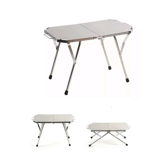 Outdoor Folding Steel Table Tactical Use Silver