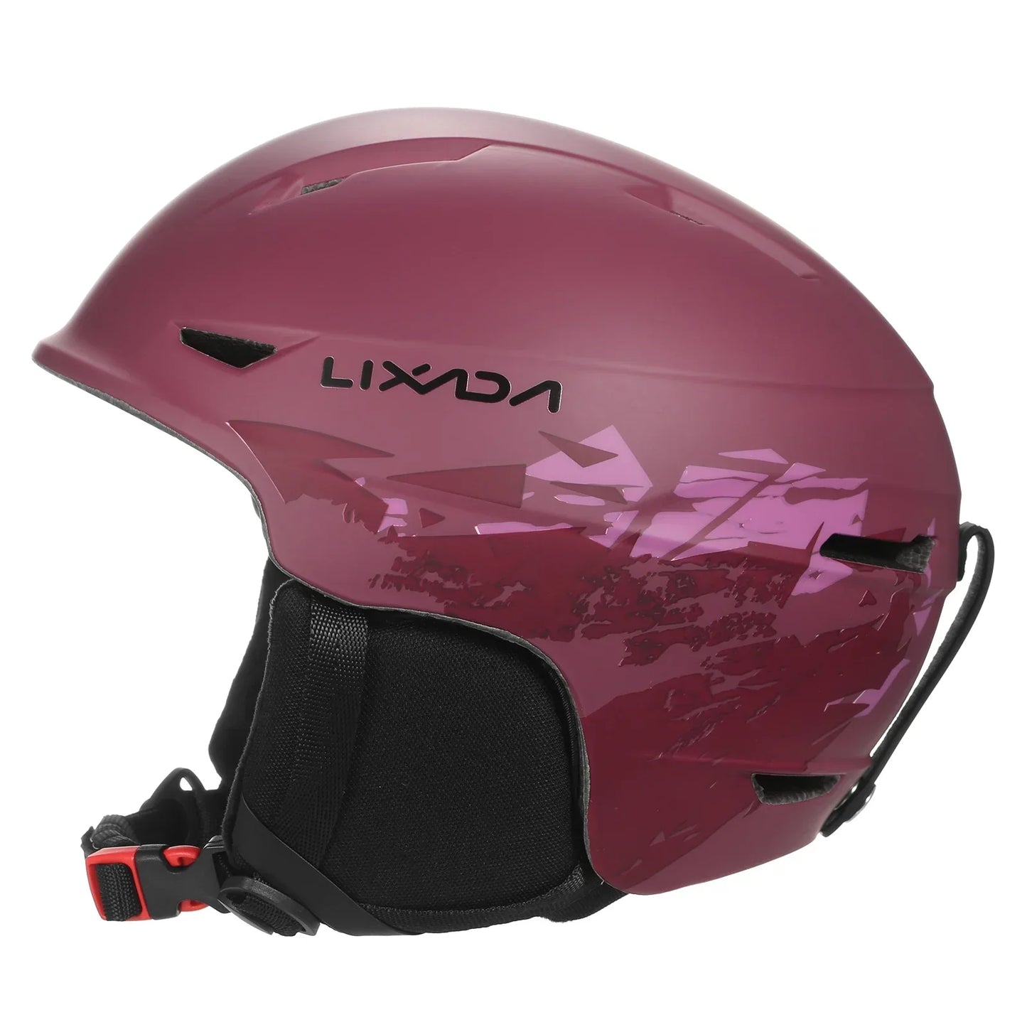Snowboard Helmet with Detachable Earmuff and Goggle Strap