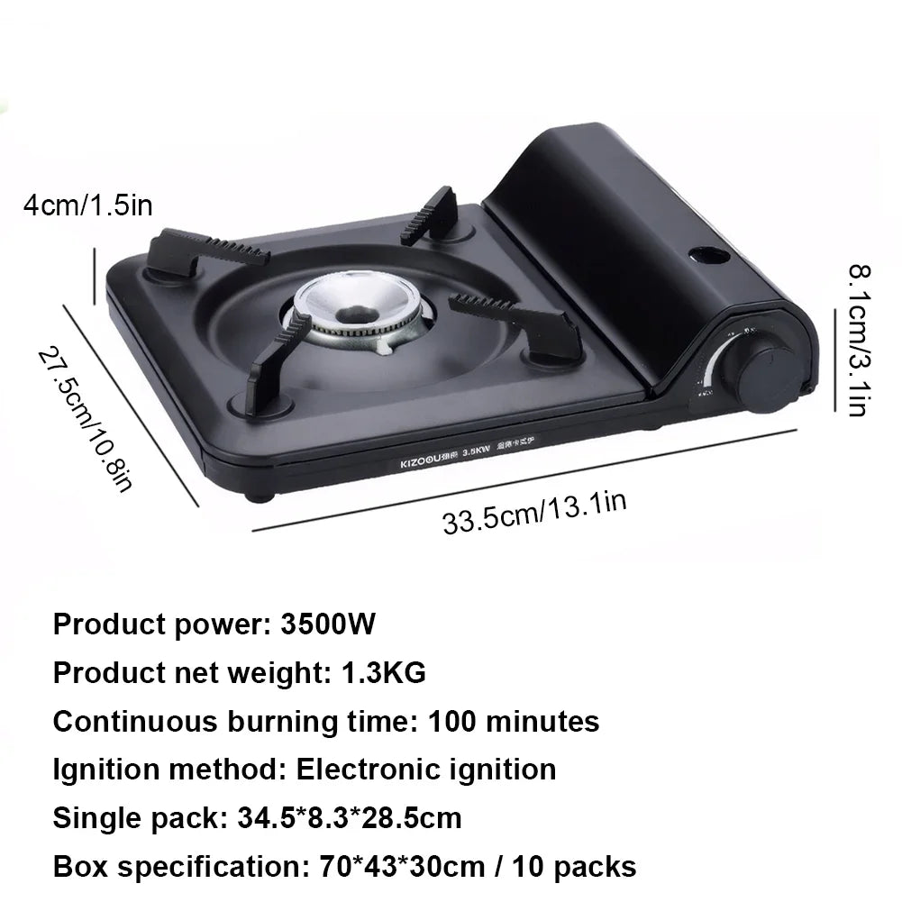 Single-Burner Camping Gas Stove Black