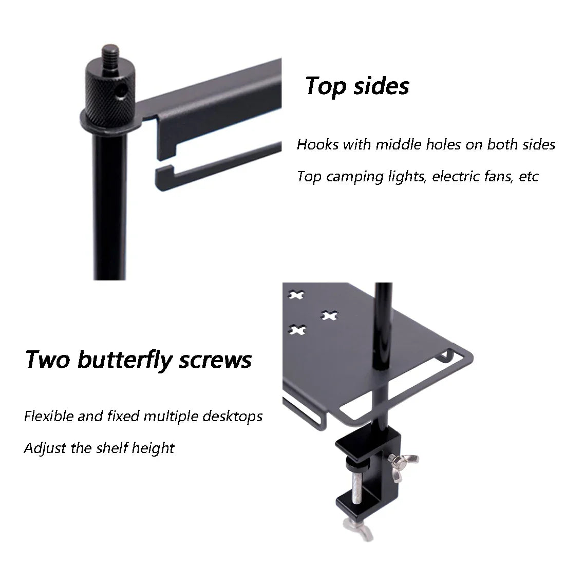 Camping Storage Detachable Organizer Rack Black