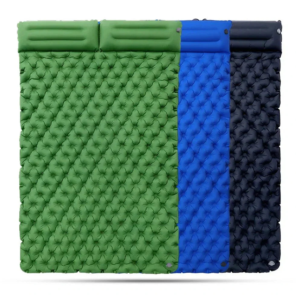 Double Bed Camping Inflating Sleeping Mats with Pillow