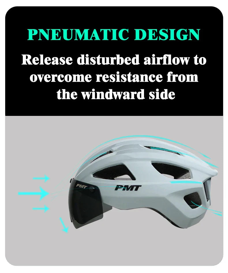 Ultralight Bicycle Helmet with Magnetic Windproof Lenses