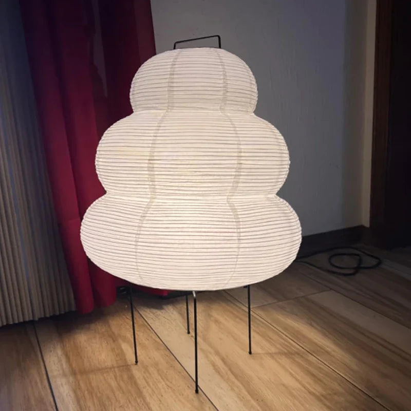 LED Rice Paper Desk Lamp Tricolor Dimming Bedside Light White