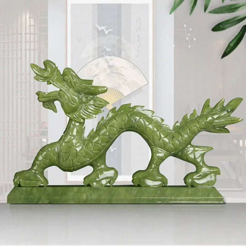 Feng Shui Elegance: Chinese Zodiac Dragon Jade Ornaments