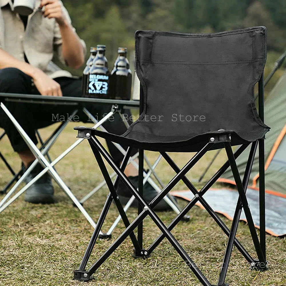 Portable Outdoor Camping Chair with Footrest - Folding Moon Chair