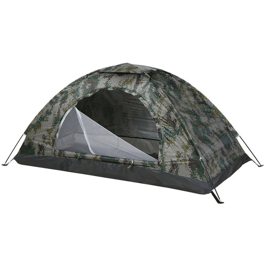 1-Person Camping Tent with Mesh Ventilation Green