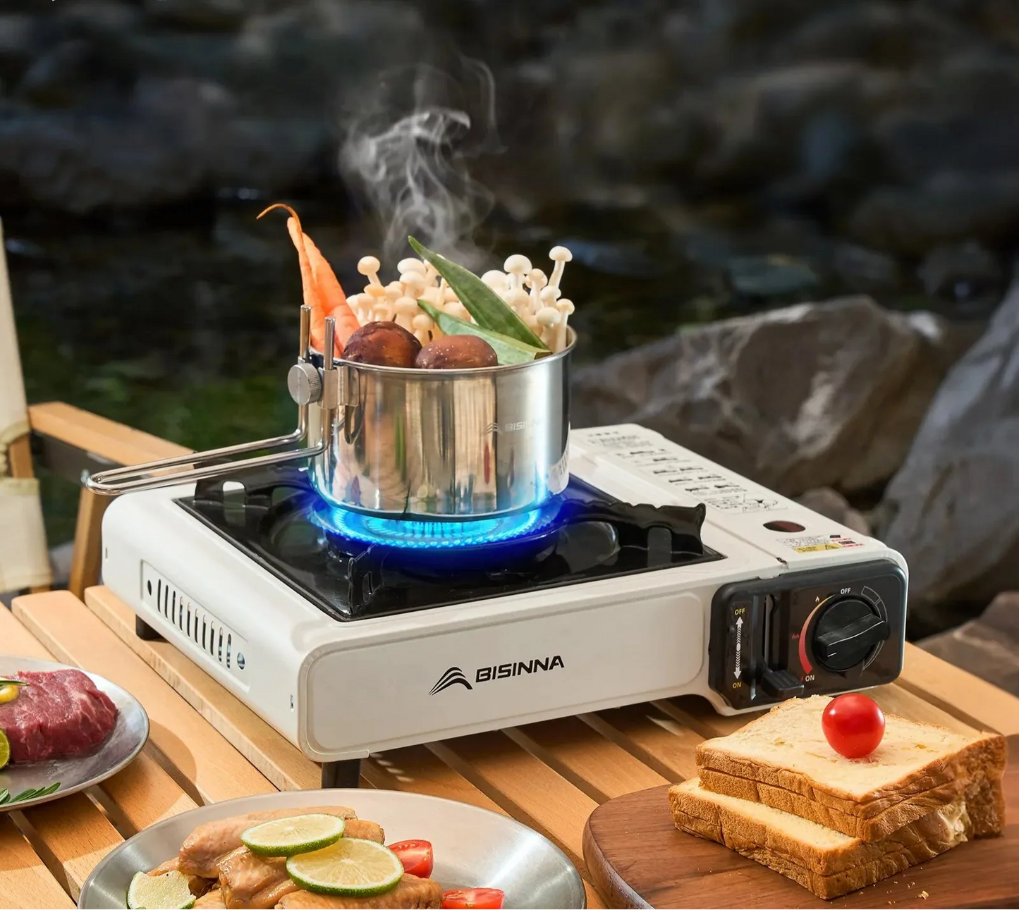 Camping Stove Cassette with 3-Layer Safety White