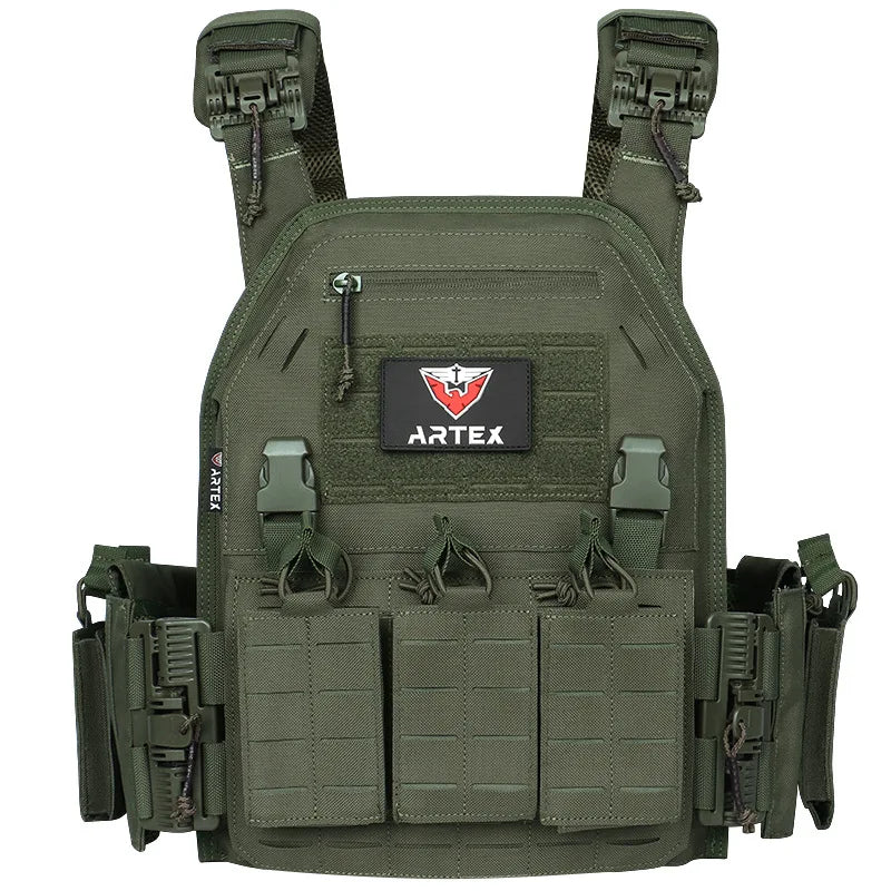 Tactical Plate Carrier Vest Quick Release Green