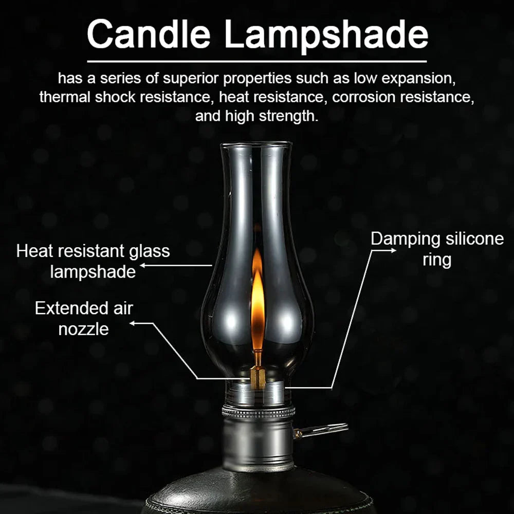 Outdoor Camping Glass Candle Light