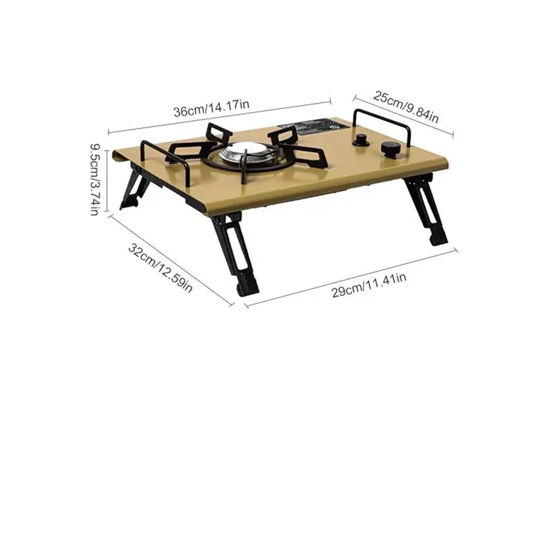 Camping Gas Stove Folding Burner with IGT Table Khaki