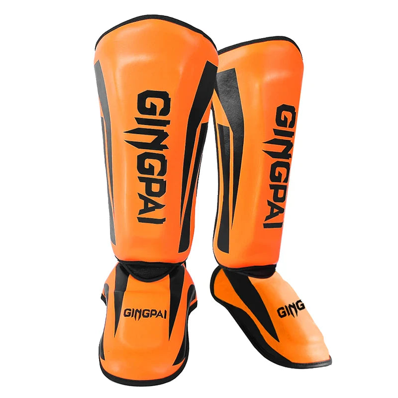 Mixed Martial Arts Shin Guards Protection Pads Orange