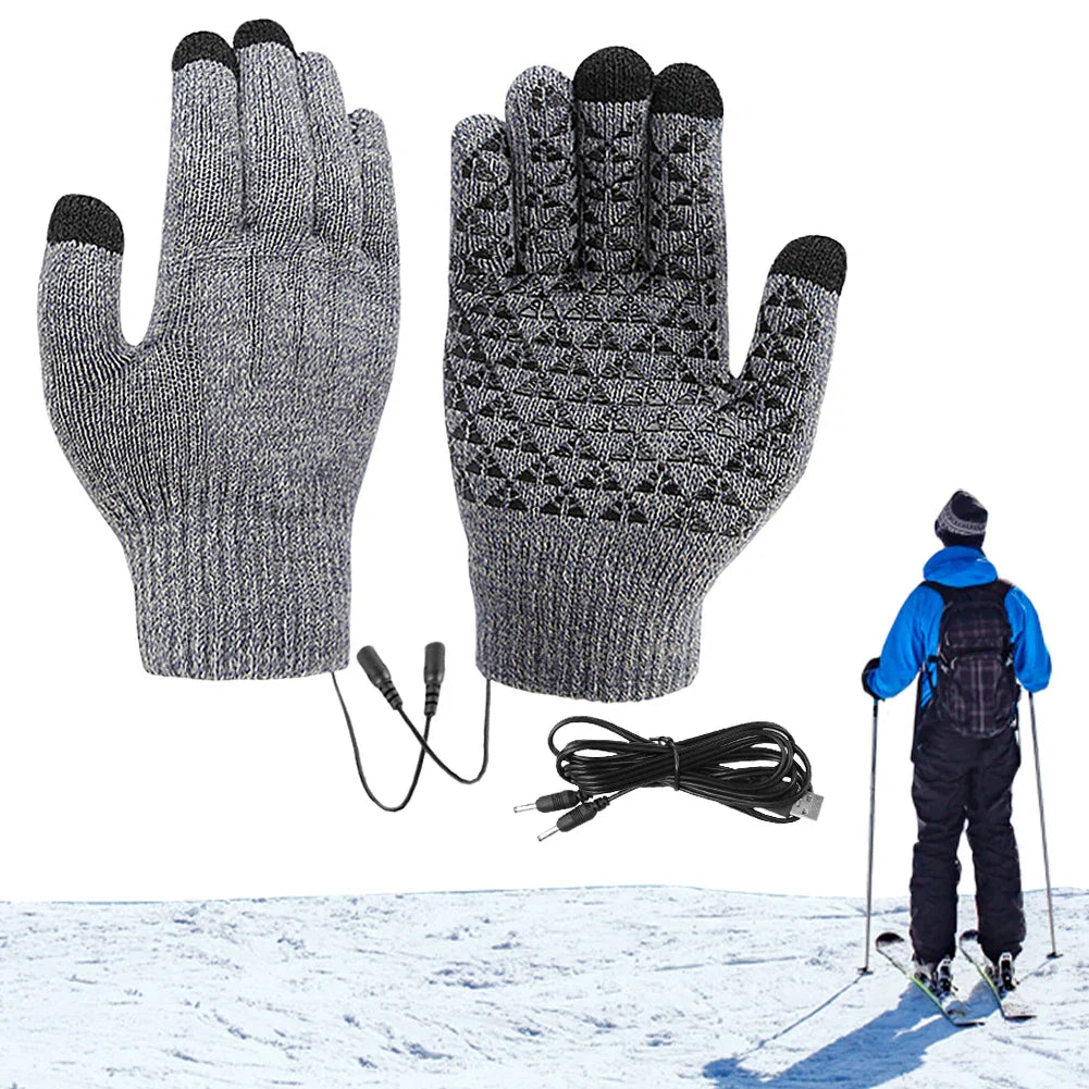 USB Heated Touchscreen Winter Cycling Gloves