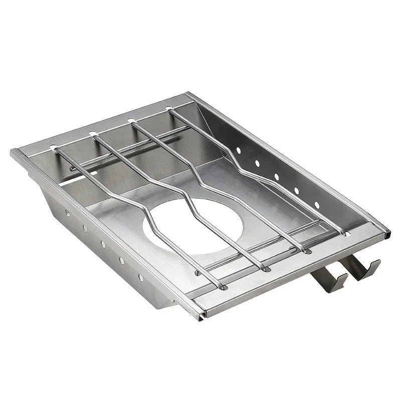 Windproof Furnace Plate Frame Camping Silver