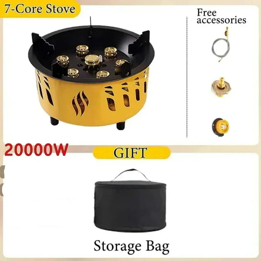 20000W Camping Stove 7-Core Yellow