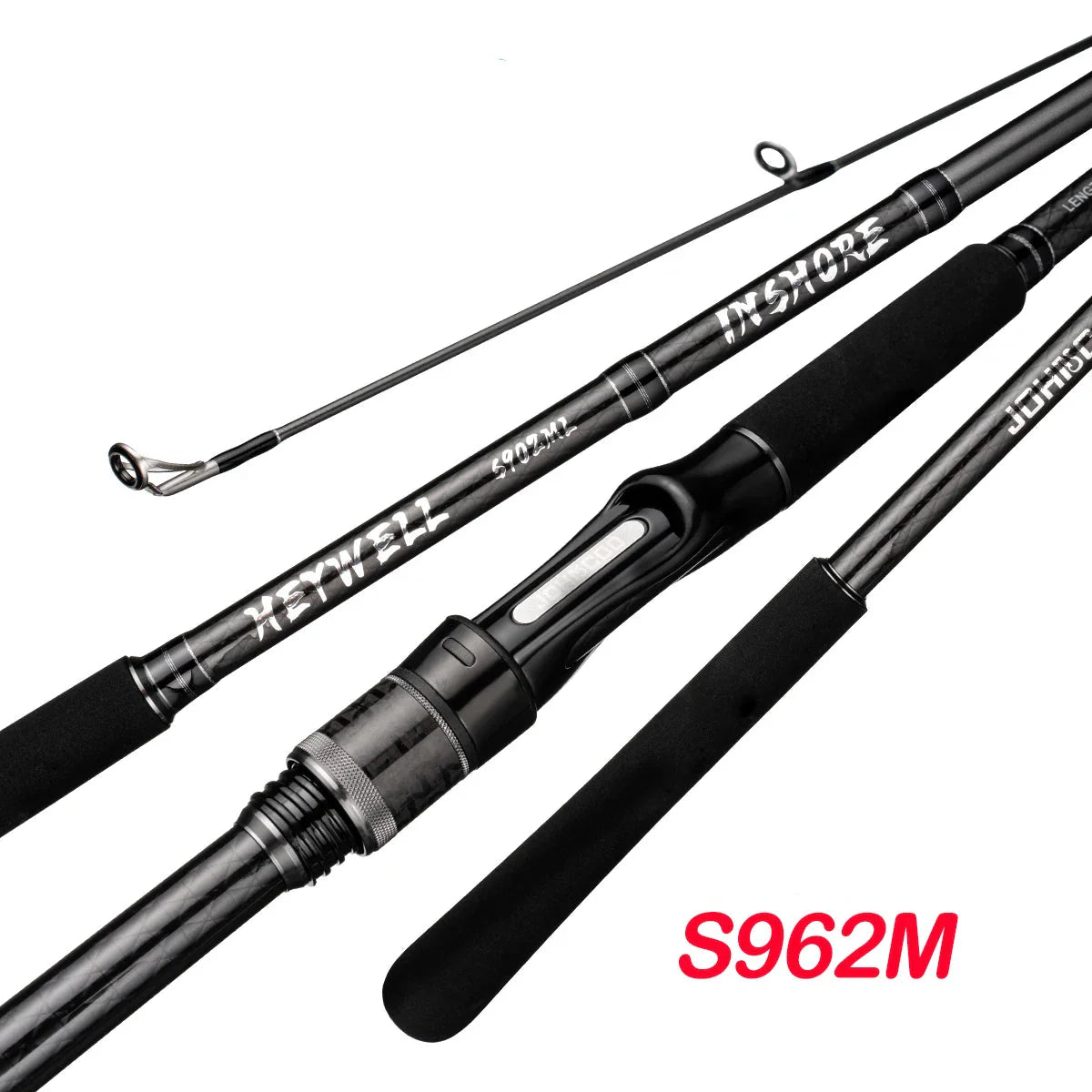 Inshore Spinning Fishing Rod Long Casting Carbon Rod Black