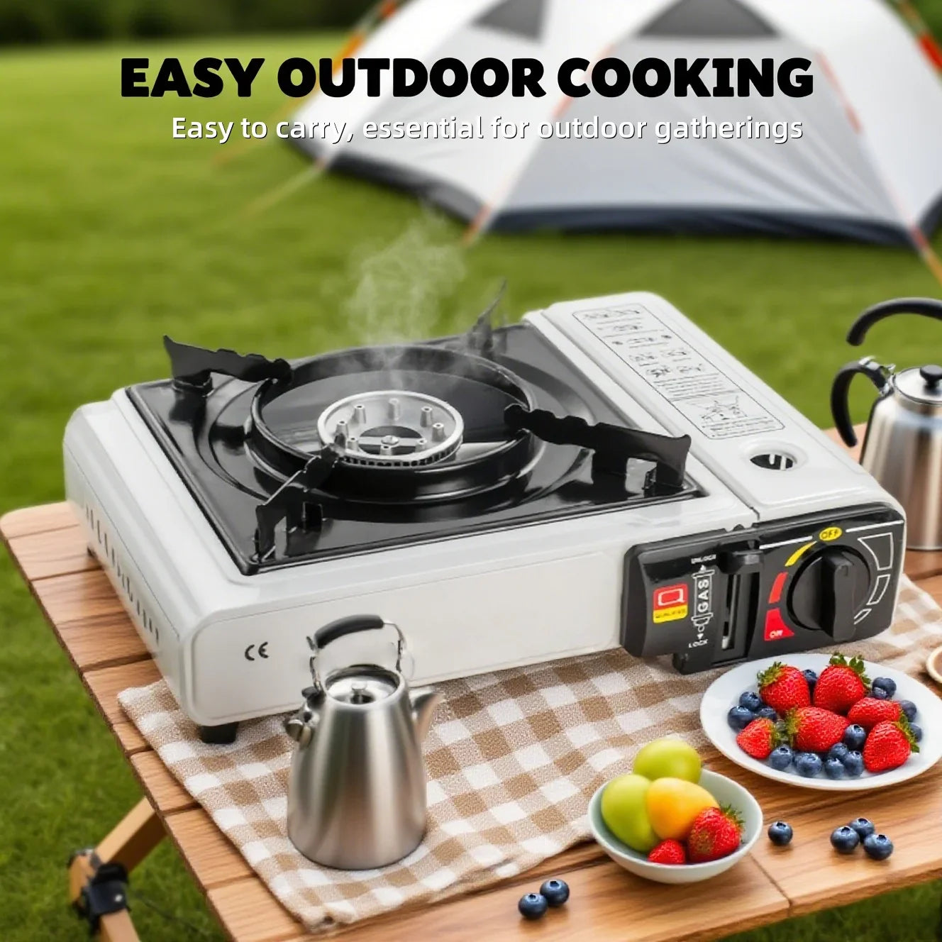 Portable Camping Cartridge Stove White