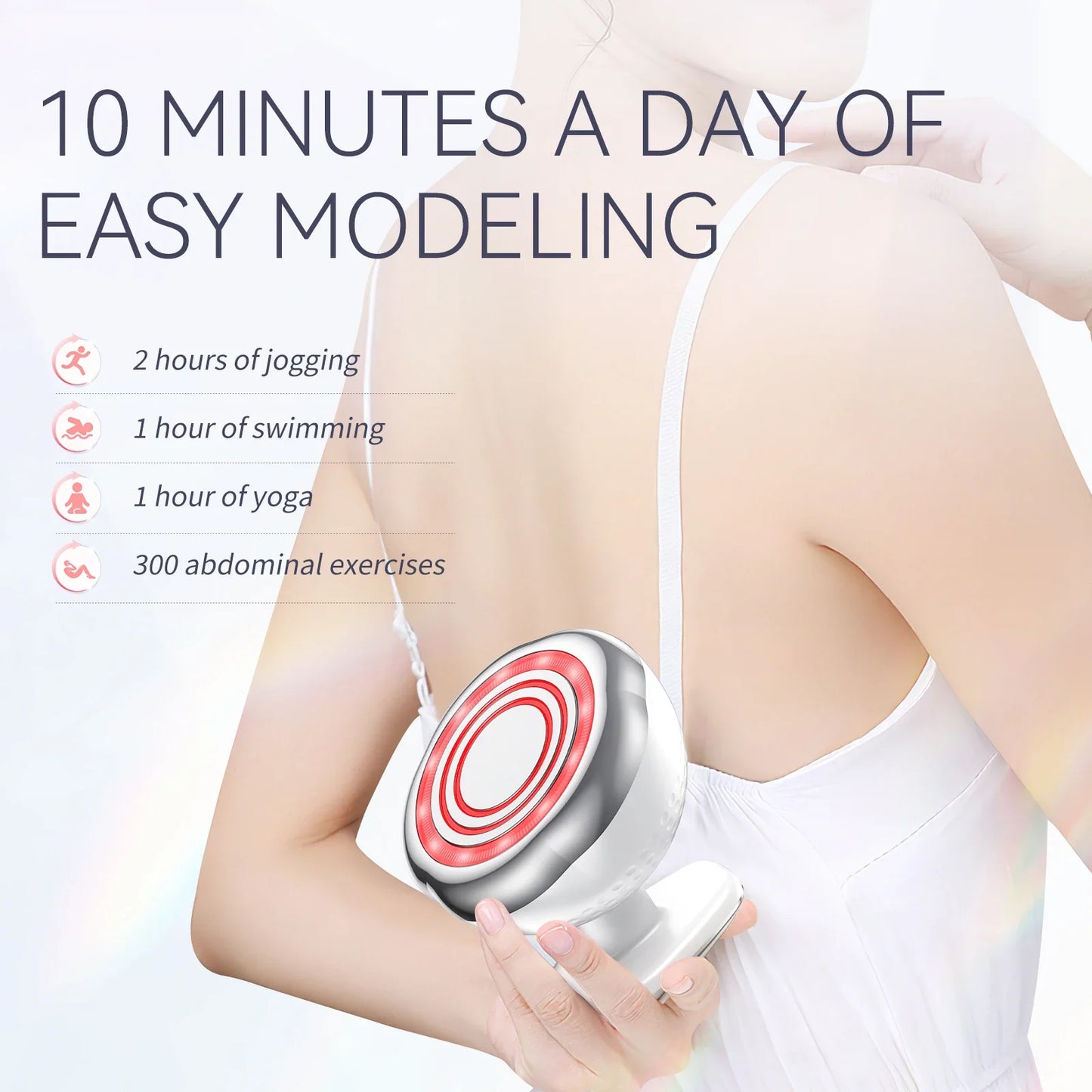 5-in-1 EMS Slimming Machine Ultrasonic Fat Burner And Body Massager White