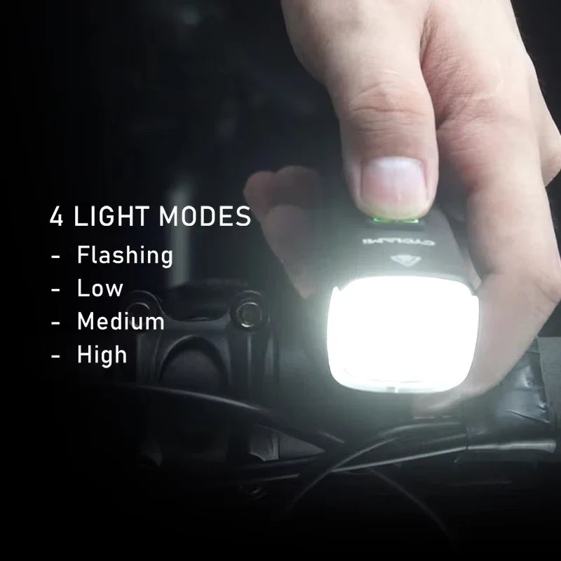 1000LM Smart Bike Headlight USB Rechargeable Black