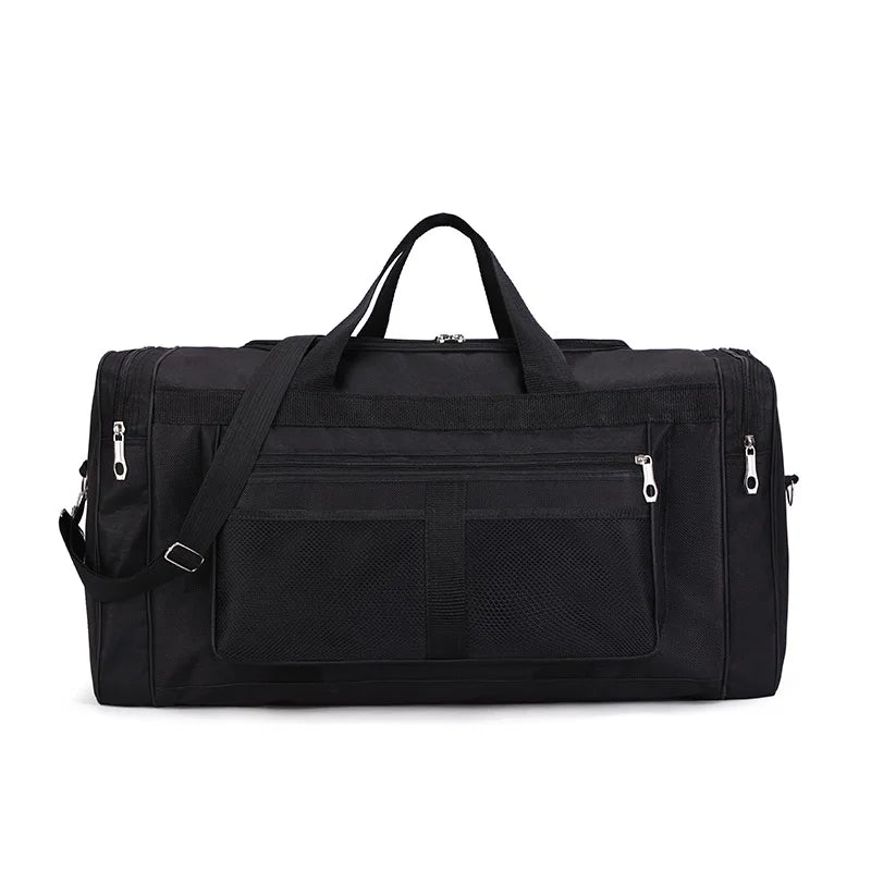 Travel Duffel Nylon Bag for Men and Women (Black)