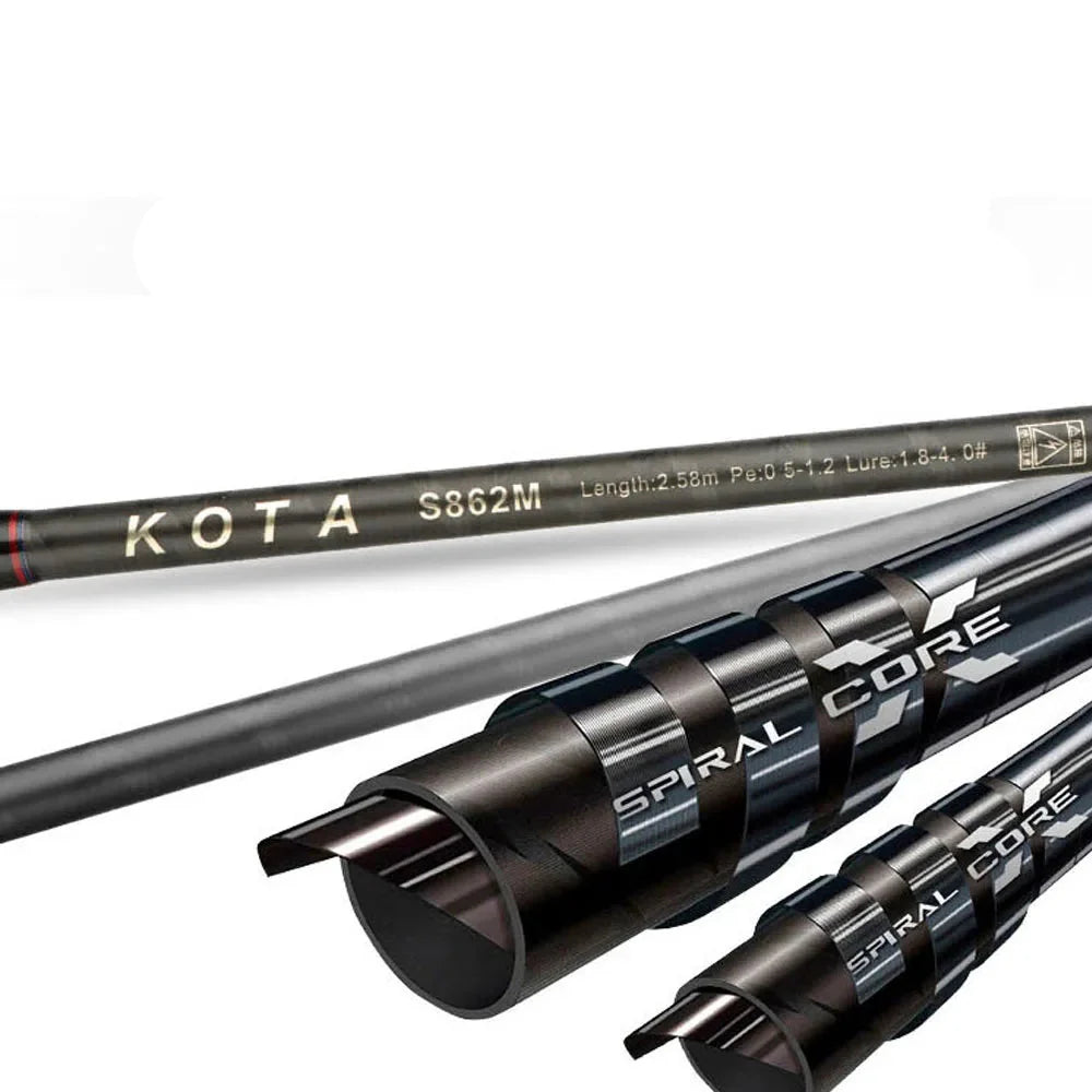 Inshore Squid Fishing Rod 2.59m Carbon Fast Action Rod Black