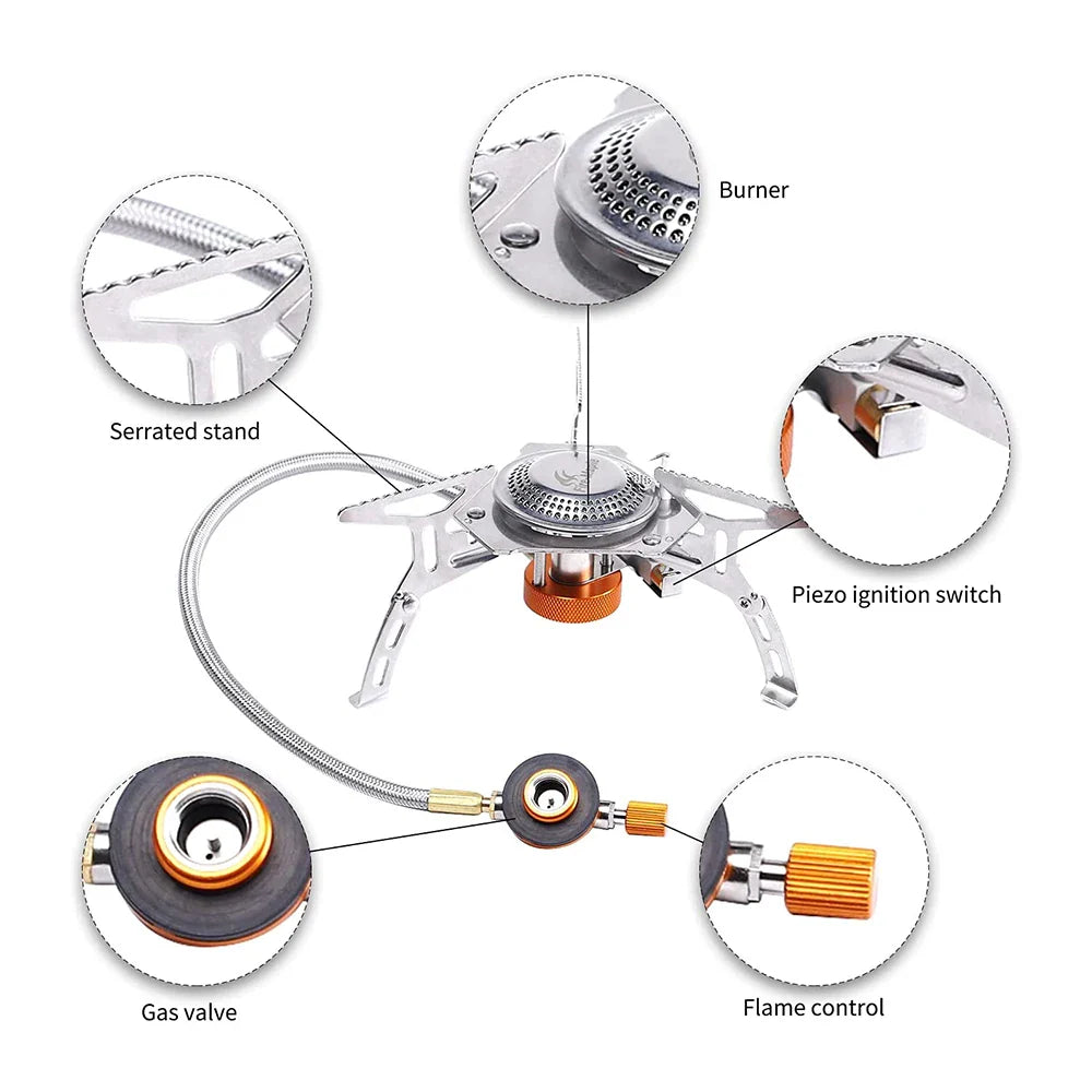 Portable Split Gas Stove 3000W Silver