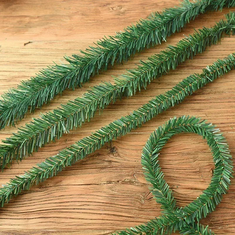 5.5m Festive Christmas Garland | Artificial Rattan in Lush Green