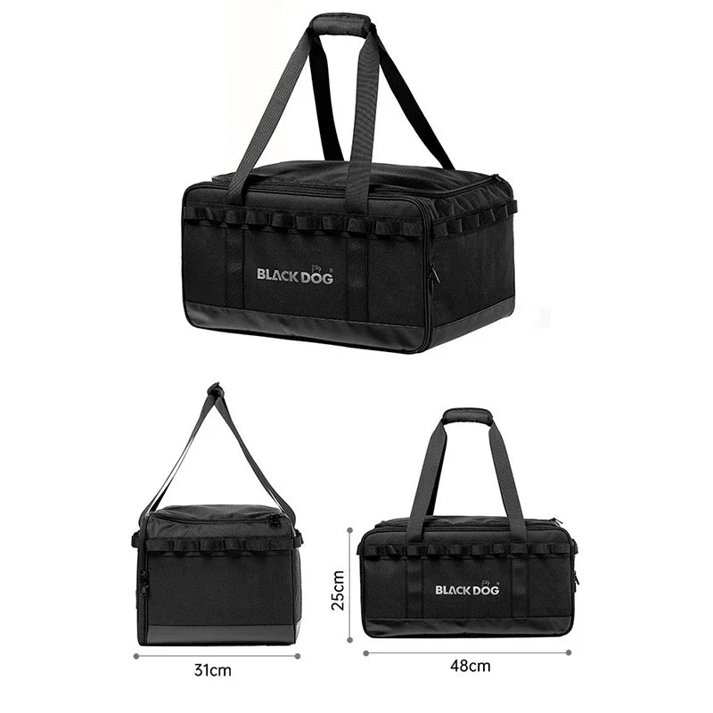30L Portable Camping Storage Bag Heavy-Duty Gear Organizer Black