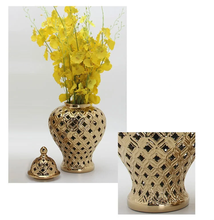 Elegant Handmade Ceramics Hollow Out Vase