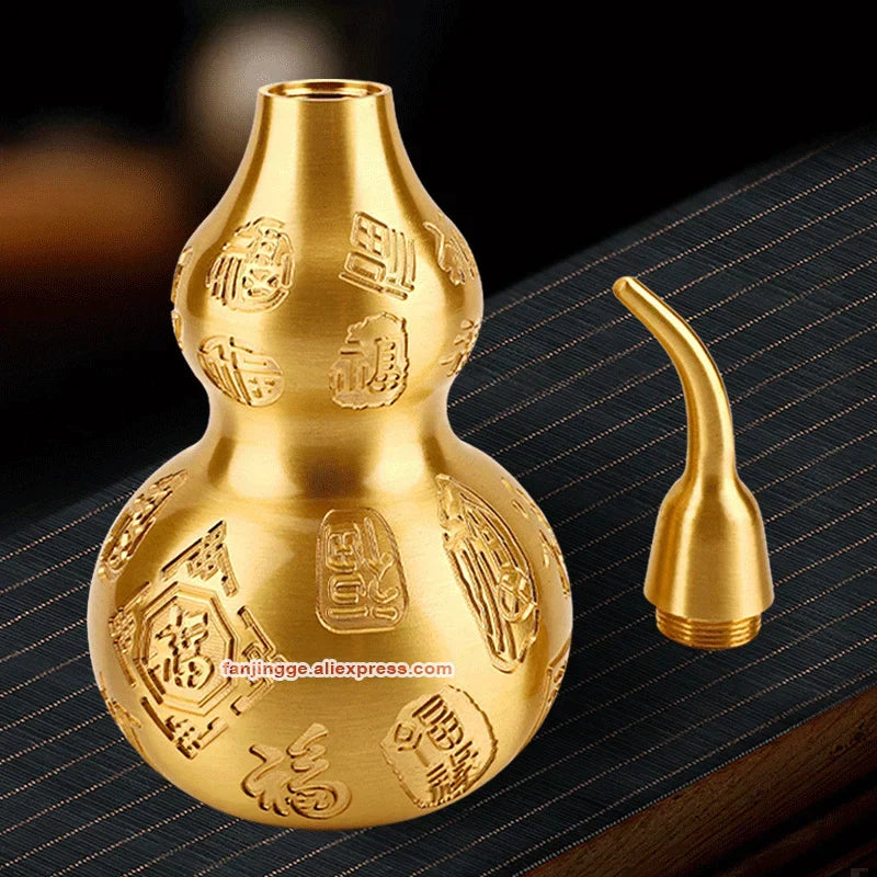 Feng Shui Copper Gourd Sculpture: Prosperity in Style
