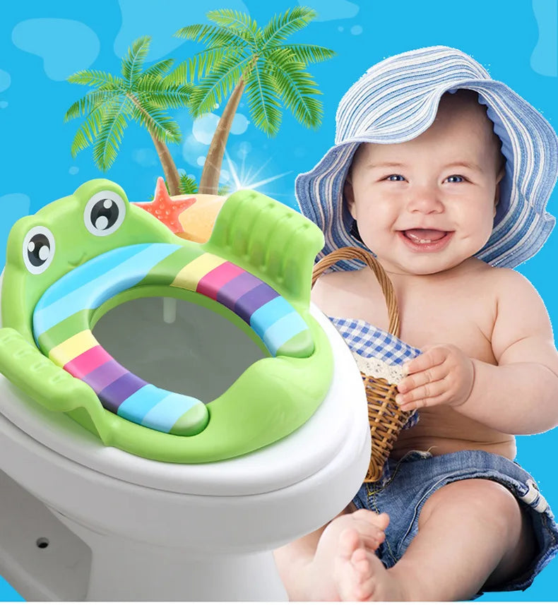 Removable Baby Toilet Training Seat Potties Seat With Armrest Girls Boy Toilet Training Potty Safety Cushion Infant Care- Green