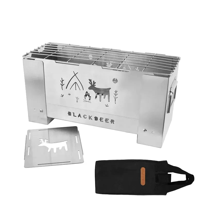 Portable Windproof Wood Stove Camping Grill And Gas Burner