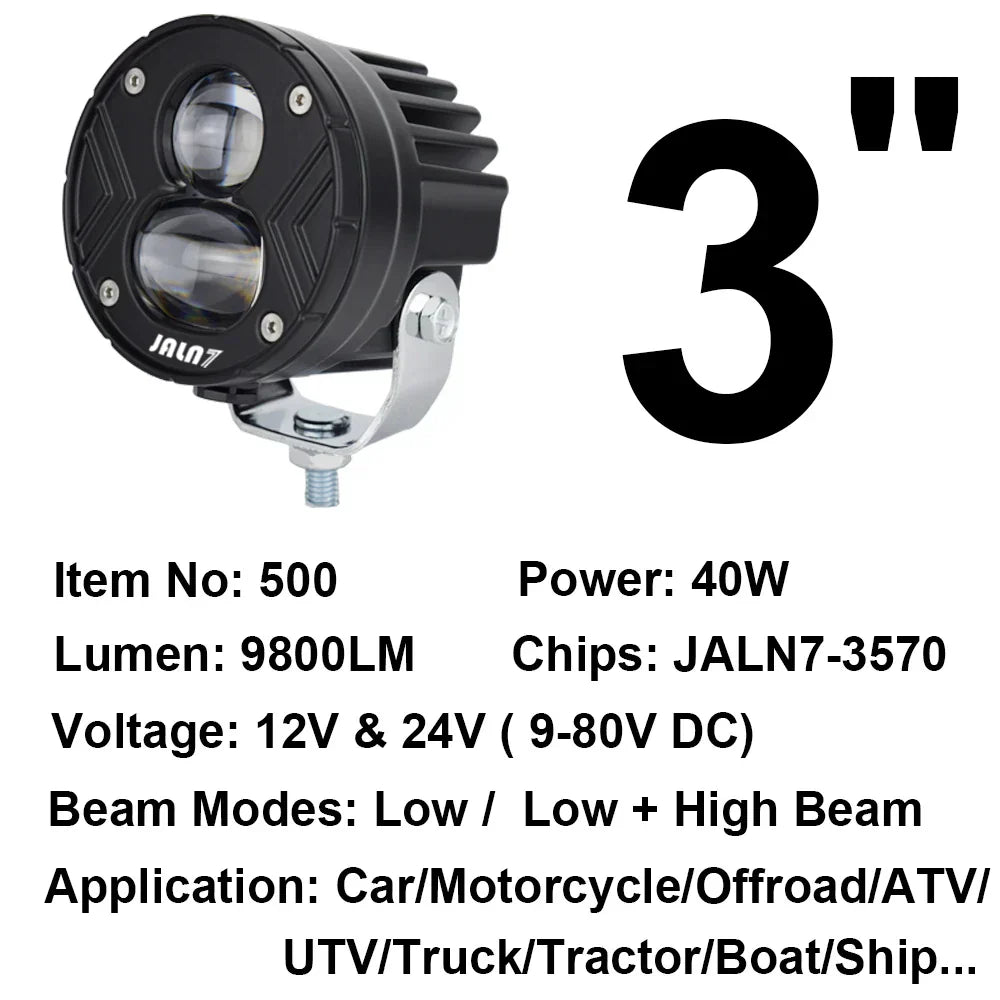 3 Inch LED Lights Pods 4x4 Offroad Driving Spotlight Fog Lamp