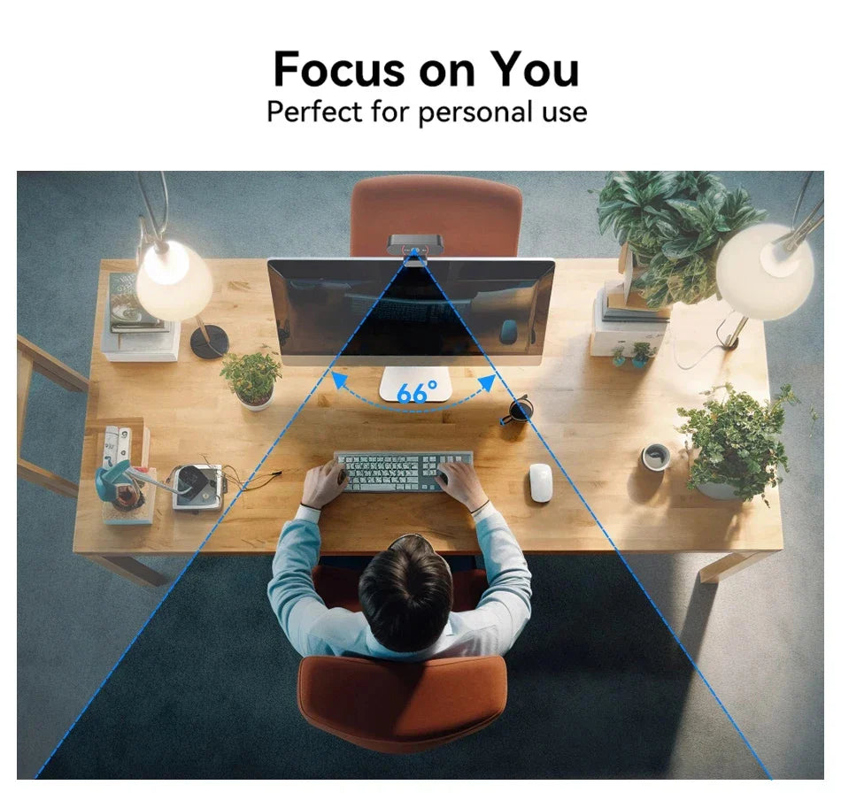 4K USB Webcam with Tripod Sony Sensor Autofocus Black