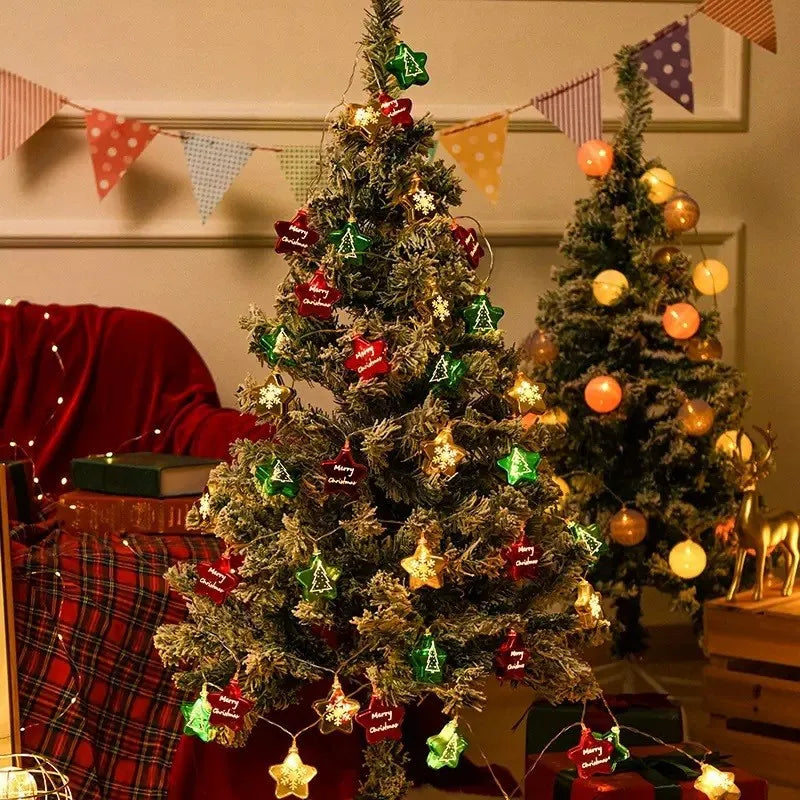 Twinkling Christmas LED Lights String - Festive Star - 2M/10LED