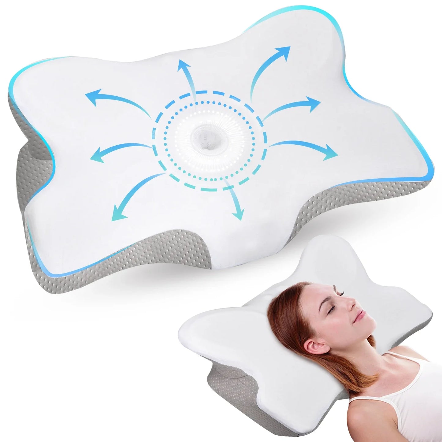 Orthopedic Memory Foam Cervical Pillow Support White