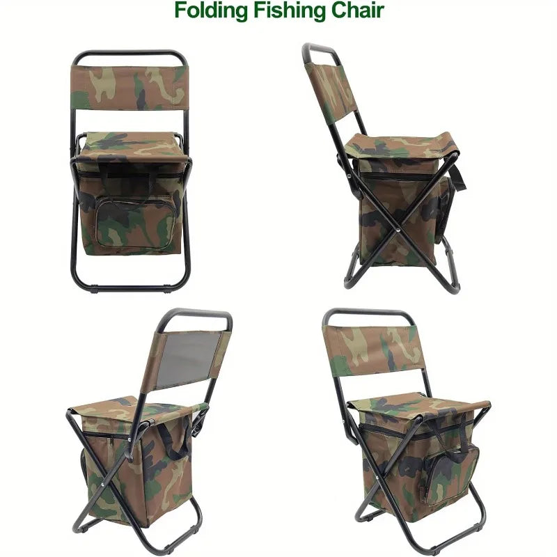 Foldable Camping Chair with Cooler Bag