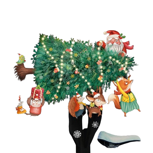 Christmas Window Stickers - Xmas Tree Cartoon Glass Decals