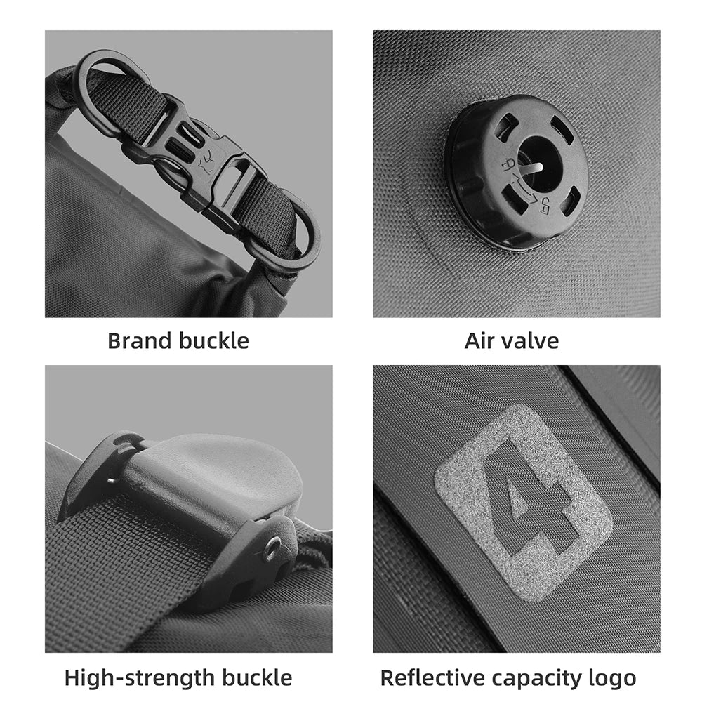 Waterproof 4L Bike Front Fork Bag PC Set with Mounting Base Black