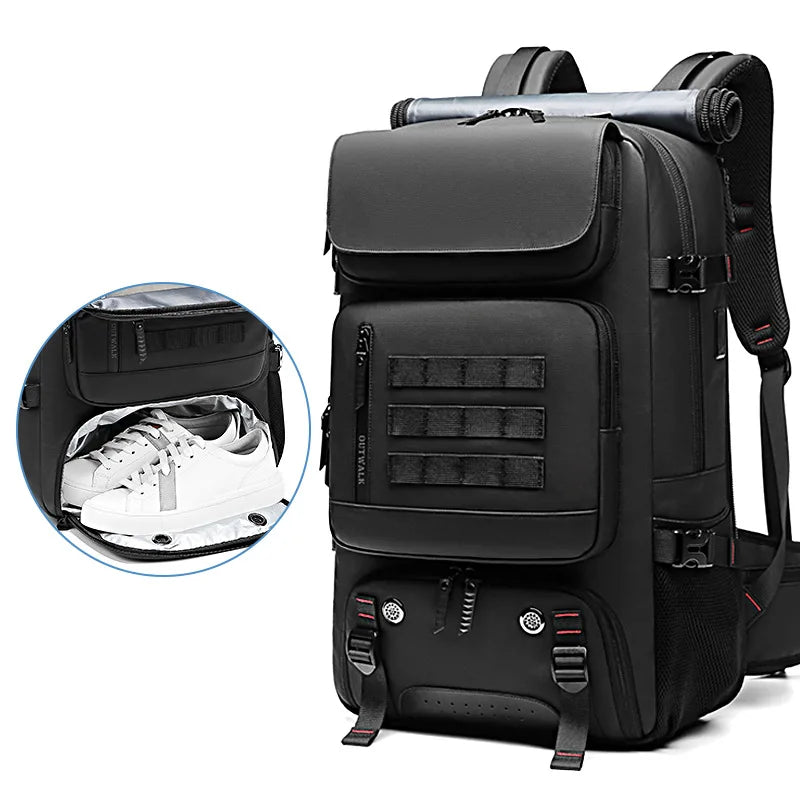 50L Travel Backpack Anti-Theft Design Black