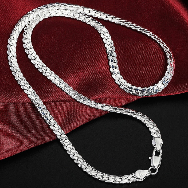 Sterling Silver 6mm Side Chain Necklace