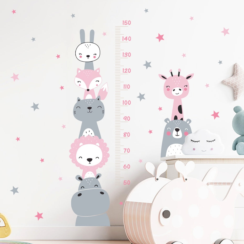 Baby Height Measurement Lion Animals Wall Sticker