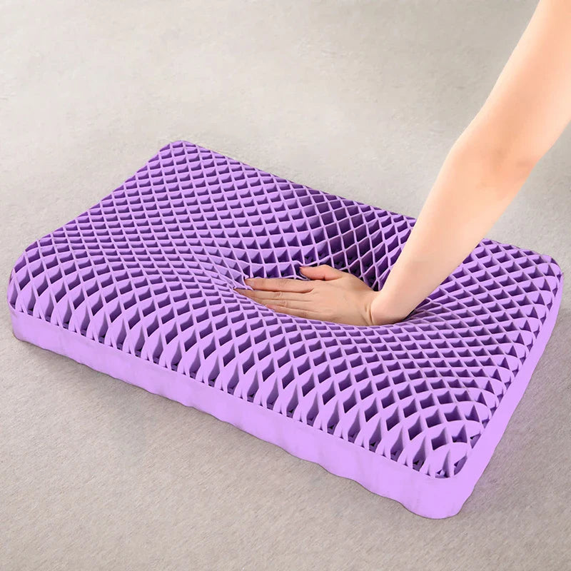 Breathable TPE Pectin Cervical Neck Pillow Zero Pressure Purple