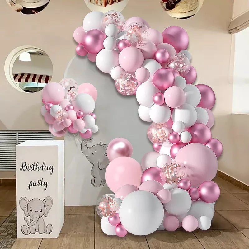 Mesmerizing Macaron Pink Balloon Garland Arch Kit - Style 1 (125 Pieces)
